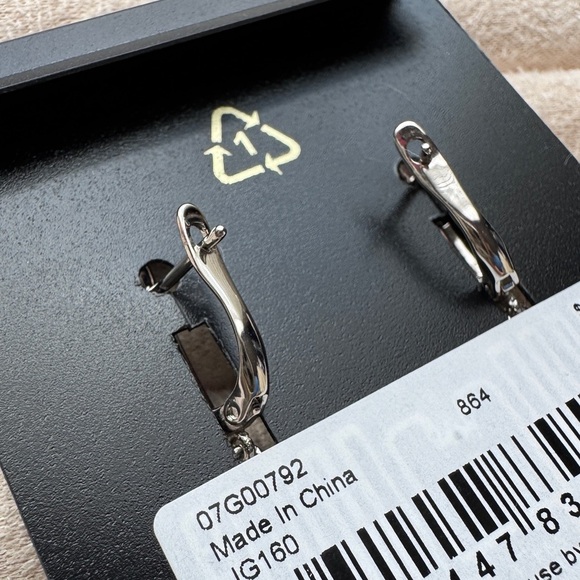 Givenchy Garnet Silver Plated Cubic Zirconia Teardrop Earrings - Picture 3 of 4